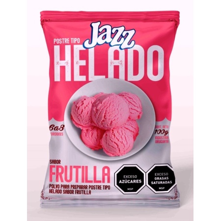 HELADO JAZZ EN POLVO FRUTILLA 100 GR.