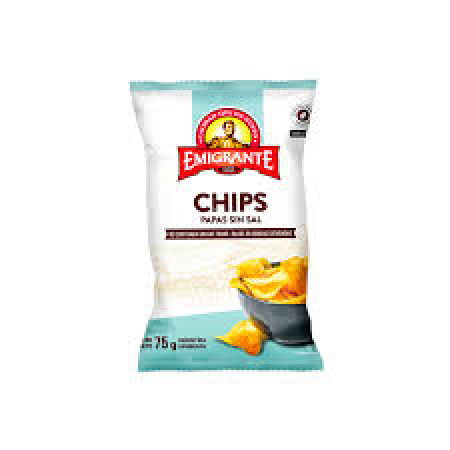 PAPAS CHIPS SIN SAL EL EMIGRANTE 75 GR