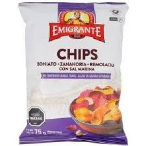 VEGETALES CHIPS CON SAL EL EMIGRANTE 75 GR