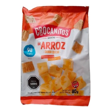 CROCANITOS DE ARROZ SABOR QUESO 80 GR