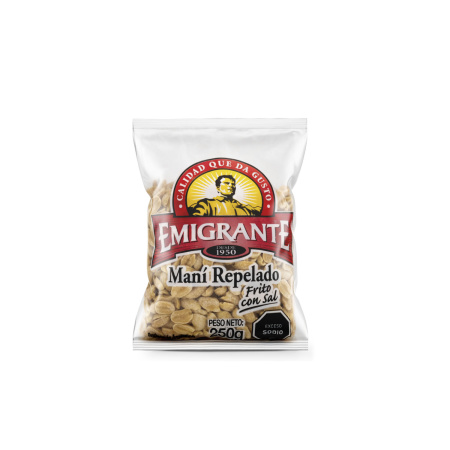 MANI REPELADO FRITO CON SAL EL EMIGRANTE 250 GR