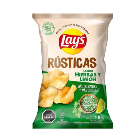 PAPAS FRITAS LAYS RUSTICAS HIERBAS/LIMÓN 100 GR