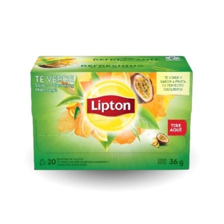 TE LIPTON VERDE NARANJA /MARACUYA X 20 SOBRES