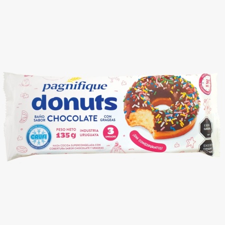 DONAS CHOCOLATE CON GRAGEAS PAGNIFIQUE X 3