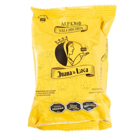 ALFAJOR SALCHICHON JUANA LA LOCA CHOCOLATE NEGRO 92 GR