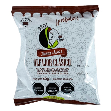 ALFAJOR JUANA LA LOCA SIN GLUTEN CHOCOLATE NEGRO 60 GR