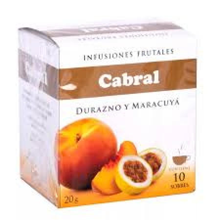 TE CABRAL DURAZNO MARACUYA CAJA X 10 SOBRES