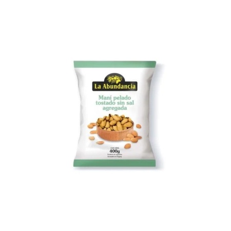 MANI TOSTADO SIN SAL LA ABUNDANCIA 400 GR