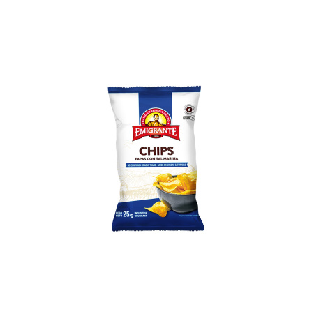 PAPAS CHIPS CON SAL MARINA EL EMIGRANTE 25 GR