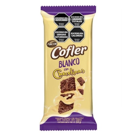 CHOCOLATE COFLER BLANCO/COOKIS 55 GR