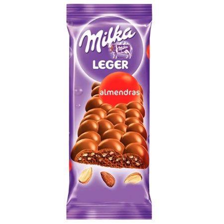 CHOCOLATE MILKA LEGER ALMENDRAS 100 GR