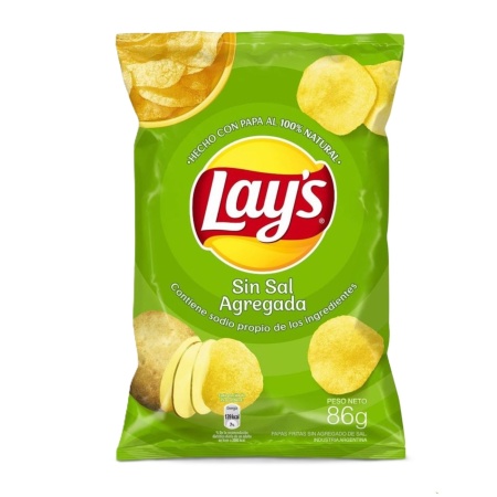 PAPAS FRITAS LAYS SIN SAL 86 GR.