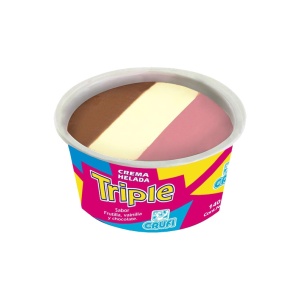 HELADO CRUFI CASATTA CREMA/CHOC/FRUTILLA