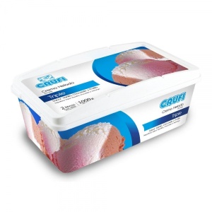 HELADO CRUFI TRIPLE VAINILLA - FRUTILLA - CHOCOLATE 2LT.