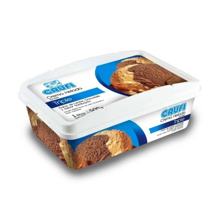 HELADO CRUFI TRIPLE DULCE LECHE- CHOC.- SAMBAYON 1LT