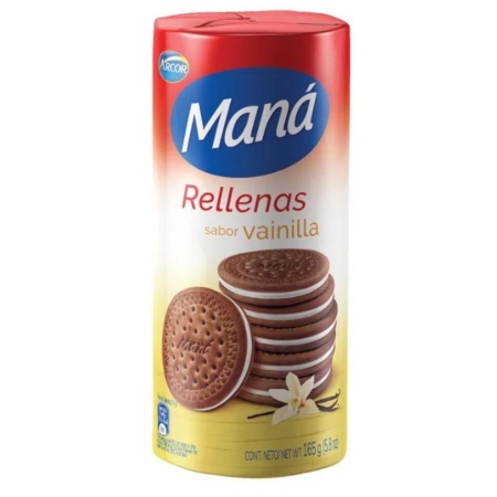 GALLETA RELLENA ARCOR MANA CHOCOLATE R.VAINILLA 152 GR.