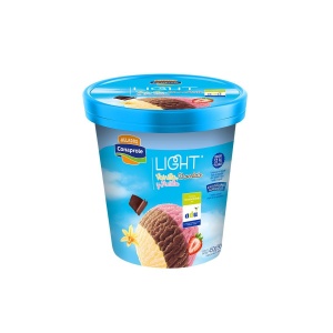 HELADO VASO DIET CREMA/CHOCOLATE/FRUTILLA CONAPROLE 250 CC.