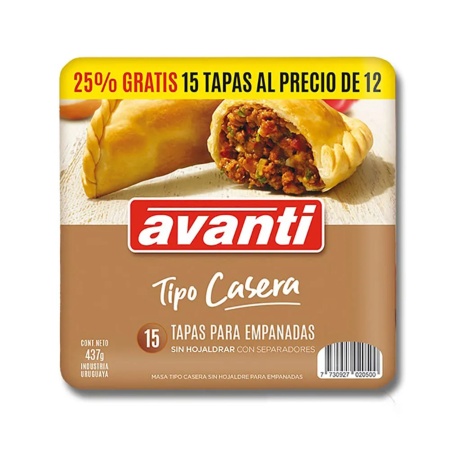 TAPA PARA EMPANADAS HORNO AVANTI CASERA X 12