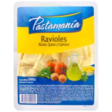 RAVIOLES PASTAMANIA RICOTA/ESPINACA 500 GR