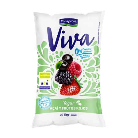 YOGUR VIVA AÇAI/FRUTOS ROJOS 0% 1 LT
