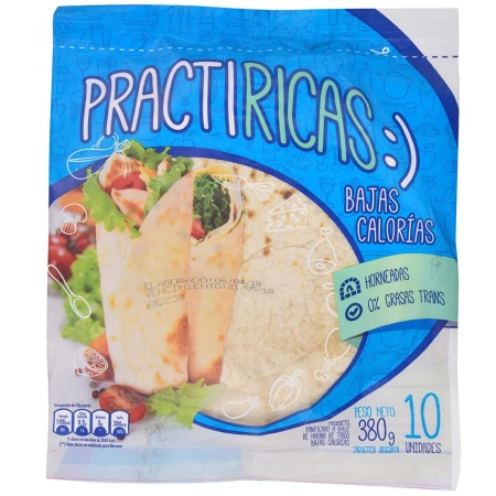 TORTILLAS PRACTIRICAS BAJAS CALORIAS X 10 380 GR.