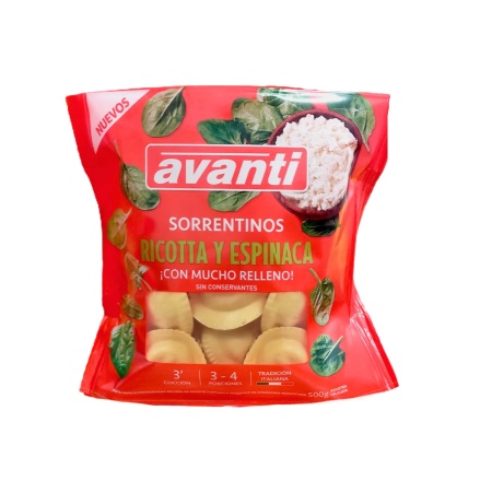SORRENTINOS AVANTI RICOTA ESPINACA 500 GR