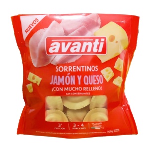 SORRENTINOS AVANTI JAMON/QUESO 500 GR