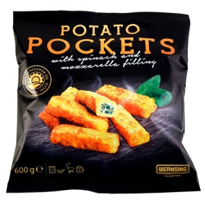BASTONES DE PAPA WERSING RELLENAS DE MUZZARELLA y ESPINACA 600 GR