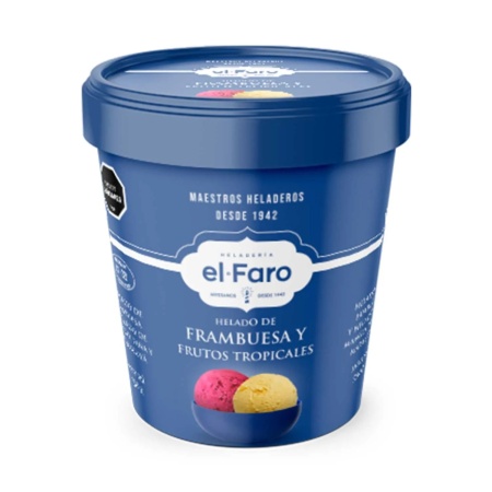 HELADO EL FARO FRAMBUESSA Y FRUTOS TROPICALES