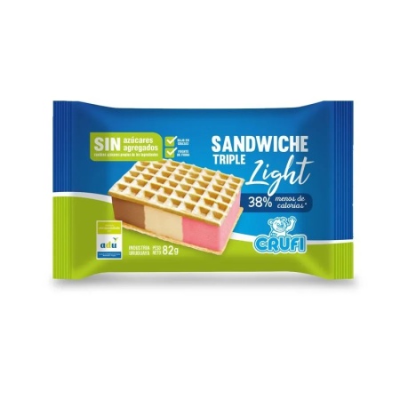 HELADO SANDWICHE CRUFI 0%AZUCAR CREMA-FRUT.-CHOCOL.