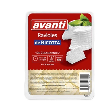 RAVIOLES AVANTI RICOTTA 500 GR