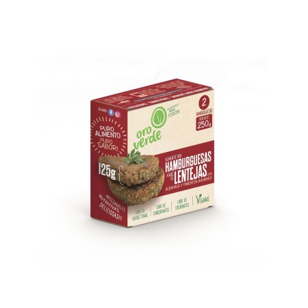 HAMBURGUESA ORO VERDE LENTEJAS 125 GR.