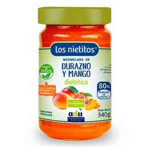 MERMELADA DURAZNO -MANGO SIN AZUCAR LOS NIETITOS 340 GR.