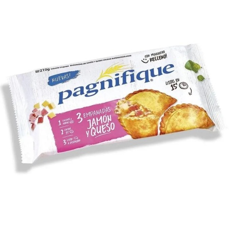 EMPANADAS PAGNIFIQUE JAMON Y QUESO X3 210 GR.