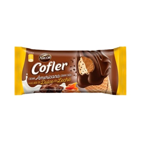 HELADO COFLER CONO DUO CREMA AMERICANA /DULCE DE LECHE