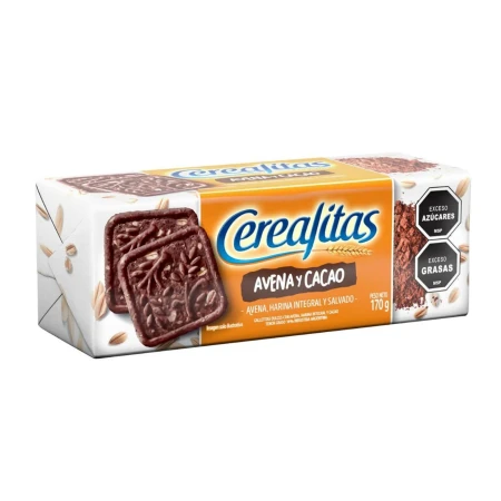 GALLETA CEREALITAS AVENA CACAO 170 GR.