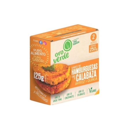 HAMBURGUESA ORO VERDE CALABAZA/QUINOA 250 GR.
