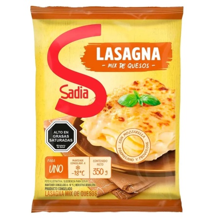 LASAGNA MIX QUESOS SADIA 350 GR.