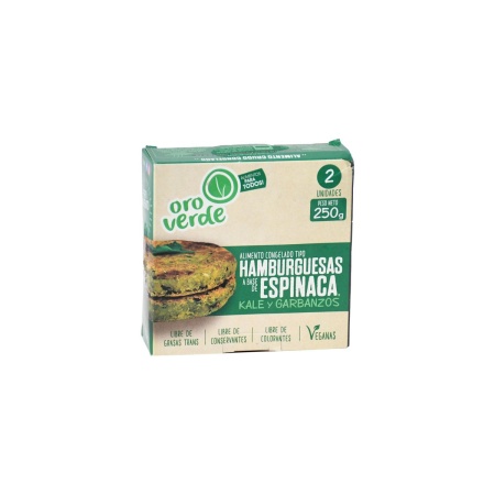 HAMBURGUESA ORO VERDE ESPINACA/GARBANZO/KALE 250 GR.