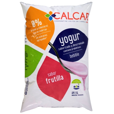 YOGUR CALCAR FRUTILLA 0% 1 LT