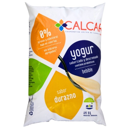 YOGUR CALCAR DURAZNO 0% 1 LT