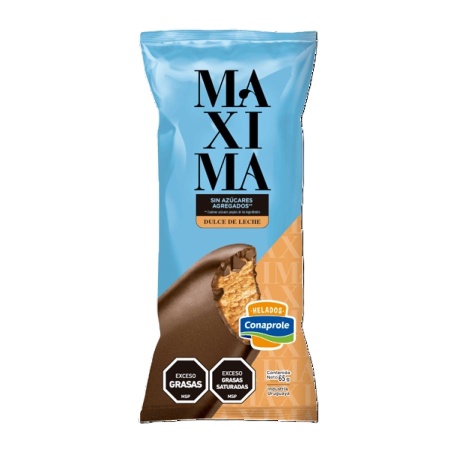 HELADO BARRA MAXIMA DULCE DE LECHE S/AZÚCAR 65GR.