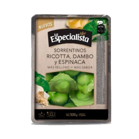 SORRENTINOS DOBLE RICOTA /DAMBO/ESPINACA LA ESPECIALISTA 500 GR