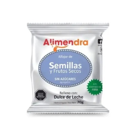 ALFAJOR ALIMENDRA SEMILLAS/FRUTOS SECOS S/AZUCAR DULCE DE LECHE