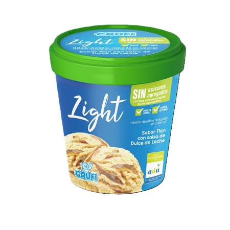 HELADO CRUFI LIGHT FLAN C/DULCE DE LECHE 90 GR.