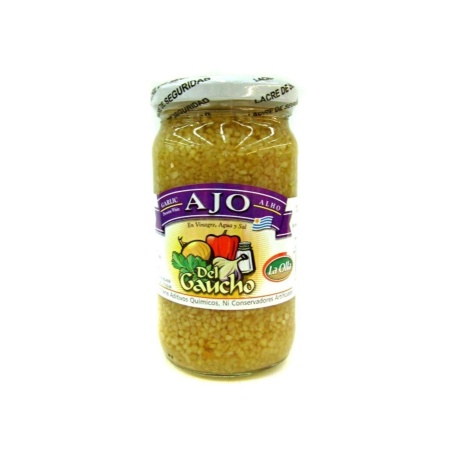 AJO EN VINAGRE SIN SAL DEL GAUCHO FRASCO 328 GR.