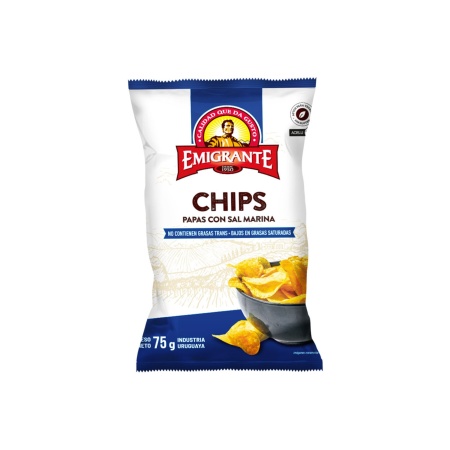 CHIPS PAPA CON SAL EL EMIGRANTE 75 GR.