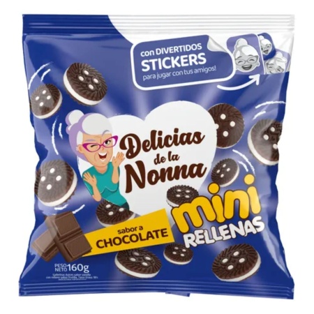 GALLETA MINI DELILCIAS DE LA NONNA RELLEN CHOCOLATE 160 GR.