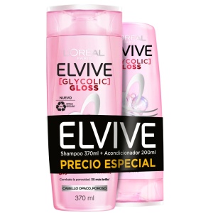 PACK ELVIVE GLICOLIC GLOSS - CHAMPÚ 370 ML + ACONDICIONADOR 200 ML