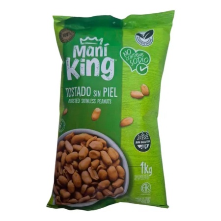MANI TOSTADO SIN SAL Y SIN PIEL KING 1 KG